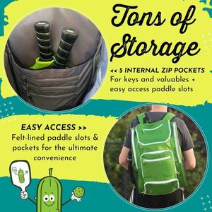Muestra Gratis, Nuevo Diseño, Bolsa de Pickleball Impermeable Grande con Compartimento para Zapatos y Bolsillo Aislado para Mochila de Pickleball - Product Image 4