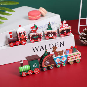 New <b>Christmas</b> Decorations Ladder Shape Fawn Santa Claus Train Table Top Ornaments Holiday Supplies - Product Image 2