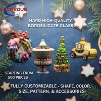 Produsen Ornamen Kaca Pohon Natal, Grosir, Custom OEM, Hiasan Kue Kering, Dekorasi Mobil Liburan, Hiasan Borosilikat