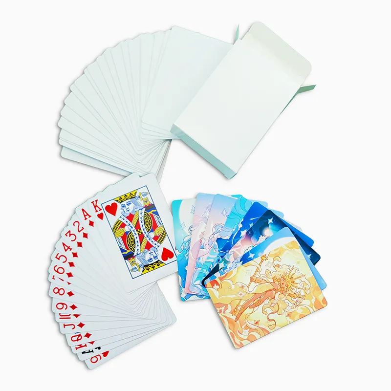 Auplex Speciale Diy Speelkaart 54 Inclusief 2 Jokers Back Side Blanco Custom Logo Poker Kaarten Voor Sublimatie