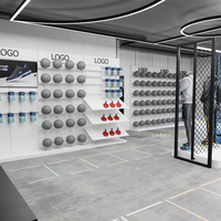 Étagères de présentation pour magasins de sport, décoration intérieure de magasins, étagères de présentation pour magasins de sport
