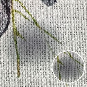 Yuequan Trading Ethnic Style Door Mat Flax Material Geometric Pattern Entryway Non Slip Dust Removing Cuttable Linen Mat - Product Image 4