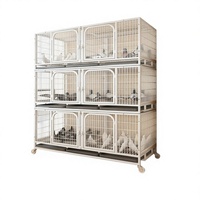 Cage pour animaux de compagnie en fer, pliable et empilable, grand format, style classique, avec support d'élevage élégant, respirante et robuste, pour canaris, perroquets, chats et chiens