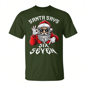 Camiseta navideña con diseño de Papá Noel Six Seven Gen Z Meme Slang Xmas - Product Image 2