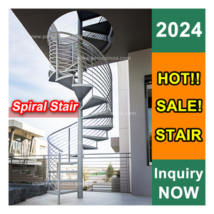 Dễ dàng cài đặt ngoài trời sơn tĩnh điện màu đen boong xoắn ốc cầu thang Vòng cầu thang lan can - Product Image 2