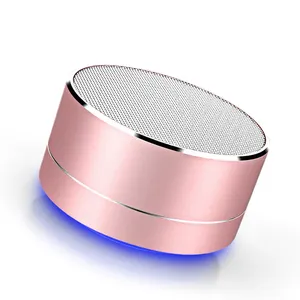 Minialtavoz Bluetooth con luz Led, altavoz portátil con amortiguador de Metal, altavoz de Audio de graves