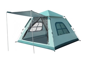 Tente de camping à montage rapide pour 3-4 personnes - Imperméable, coupe-vent, tente automatique pour pique-nique familial en plein air - Product Image 5