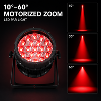 Projecteur PAR LED RGBW puissant 19x15W, étanche IP65, zoomable, Ra90 CRI, contrôle DMX512/sonore, angle de faisceau 10-60°