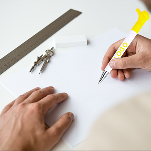 New Cute Cartoon Gesture Shape Plastic Ballpoint <b>Pen</b> With Customized Logo Printed Rotating Thumb Printable Advertising for Gift - Product Image 5