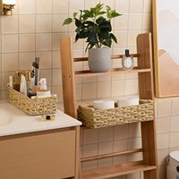 Panier à papier toilette carré en corde de papier écologique fait main, bac de rangement décoratif pour étagère de salle de bain, organisateur de placard, lot de 2