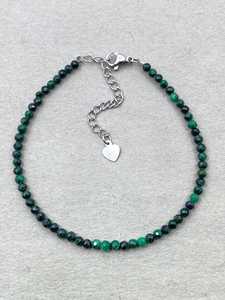 Pulsera de Malaquita Facetada, Joyería Delicada con Piedras Preciosas, Cuentas Microfacetadas, Pulsera de Cristal, Joyería Minimalista, Pequeñas Piedras Preciosas - Product Image 6