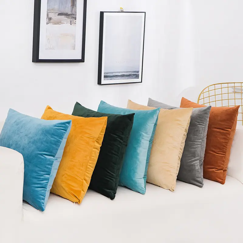Solid Velvet Sofa Cushion Cover, 40x40/45x45/40x60/50x50/55x55/60x60cm Super Soft Throw Pillow Case/