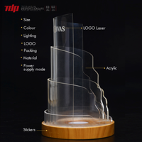 Glorificateur de bouteilles de whisky et de liqueur en acrylique LED personnalisé TERMEIN pour bars et discothèques avec base en bois