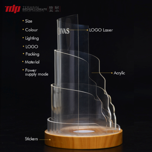 Glorificateur <span class=keywords><strong>de</strong></span> bouteilles <span class=keywords><strong>de</strong></span> <span class=keywords><strong>whisky</strong></span> et <span class=keywords><strong>de</strong></span> <span class=keywords><strong>liqueur</strong></span> en acrylique LED personnalisé TERMEIN pour bars et discothèques avec base en bois - Product Image 4