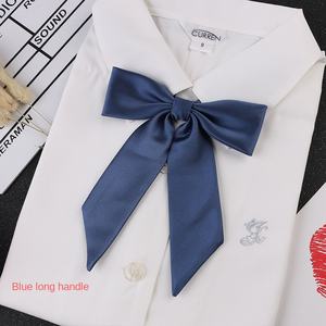 Corbatas Japonesas Pequeñas de Jacquard de Color Sólido con Lazo, Cuello de Flores, Mango Largo, Punta Larga y Doble Capa - Product Image 4