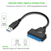 Cavo USB 3.0 a SATA con rivestimento in PVC, adattatore connettore IDE SATA per computer, per disco rigido da 2,5 pollici, cavo dati da USB a SATA