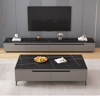 Meubles de salon de luxe : Meuble TV moderne et table basse avec tiroir