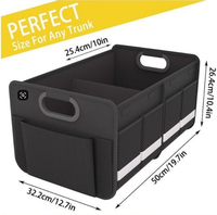 Organisateur de coffre de voiture Rapo Luxury grande capacité en tissu Oxford, pliable, avec panneaux de soutien robustes et compartiments multiples
