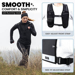 سترة جري خفيفة الوزن مخصصة للركض وركوب الدراجات مع حقيبة عاكسة للضوء وحافظة لزجاجتين ماء، مقاومة للماء وقابلة للتنفس - Product Image 2