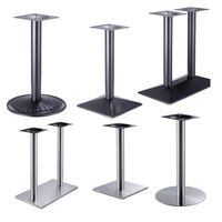 WEKIS Piédestal Robuste en Fer Forgé Noir Base de Table Tulipe en Fonte Pieds de Table en Métal Doré Rond Ovale en Acier Inoxydable