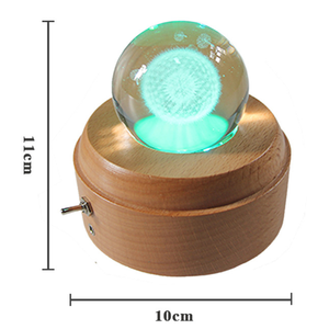 Nouvelle boîte à musique créative en cristal, boîte à musique rotative en bois, <span class=keywords><strong>d</strong></span>écoration festive pour la maison, cadeau <span class=keywords><strong>d</strong></span>'<span class=keywords><strong>anniversaire</strong></span> ou de Noël - Product Image 2