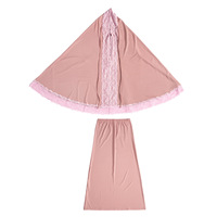qualité de couleur pure, col en V, manchette à volants, appliques scintillantes, caftan islamique de Dubaï pour enfant et fille