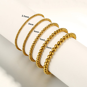Gelang Rantai Bola Minimalis Perhiasan Wanita Fashion Baja Anti Karat Lapis Emas 18K Anti Alergi Tahan Air Grosir 304 316 - Product Image 1