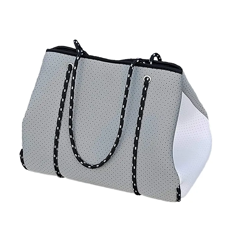 Großhandel Handtaschen US Outdoor Sport neues Material Neopren-Tote Strandtaschen graue Neopren-Tasche
