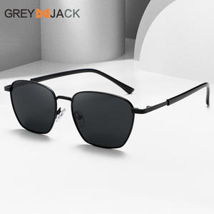Lunettes de soleil métalliques Greyjack pour hommes, monture noire, verres TAC, protection UV400, pour la conduite, la pêche, le cyclisme, les tenues tendance - Product Image 1