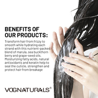 Après-shampoing à l'huile de Marula Marque Blanche, Crème Hydratante Lissante Anti-Frisottis Réparatrice pour Cheveux Secs et Abîmés