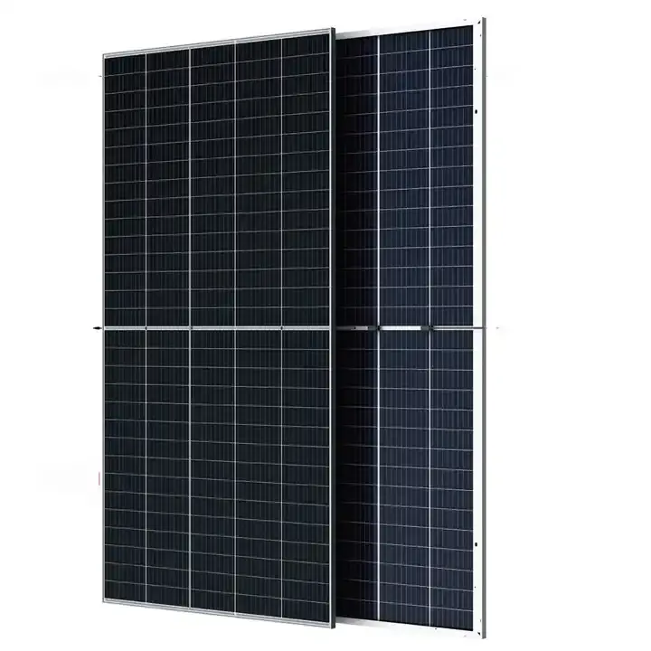 Panel surya monokristalin Panel PV fotovoltaik Panel kaca ganda Bifacial hitam penuh tipe N 410W 420W 430W Panel surya