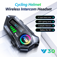 Casque de moto 6.0 avec interphone 1 à 1, écran numérique LED, IP56, conception détachable, réponse vocale IA, 1000 mAh