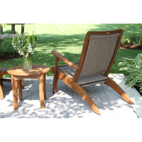 Ensemble de salon d'extérieur 3 pièces : chaise inclinable, table d'appoint, ensemble de sièges de conversation et de relaxation pour patio et jardin