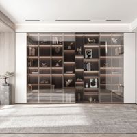 Bibliothèque en bois minimaliste moderne avec éclairage intégré, grande capacité, écologique et durable, mobilier de maison, montage facile