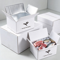 Umweltfreundliche Wiederverwendbare Isolierte Wellpappe-Box mit Aluminiumfolie-Auskleidung für Gefriergut-, Fleisch- und Meeresfrüchte-Transport