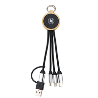 Cable de Carga USB 3 en 1 Multifuncional con Logotipo LED, 1 Metro, Tipo-C, Carga Rápida 3A, Cable de Nailon para Auriculares IOS, Venta al Por Mayor