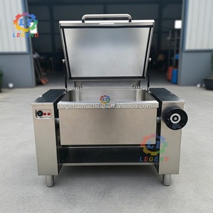 Poêle inclinable pour la cuisine française : Coq au <span class=keywords><strong>vin</strong></span> + Ratatouille + Risotto, fond de 12 mm, poêle inclinable manuelle pour cantine scolaire, hôpital - Product Image 3