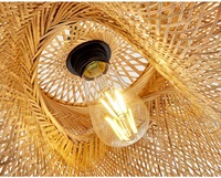 Art couloir salle à manger lustre lampe suspendue intérieur hôtel restaurant salon chapeau de paille en forme de bambou suspension