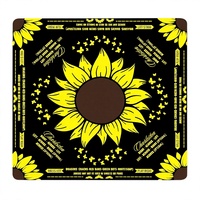 Tapis de Mahjong (33"x33") - Antidérapant, Réduction du Bruit, 4 Joueurs, Tapis de Mahjong Américain - Sun-04