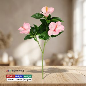 <b>Artificial</b> <b>Flower</b> Factory Hydrangea Plant with Light Pink <b>Flower</b> Plastic Tropical Handmade-AFF Stick-48.2 - Product Image 3