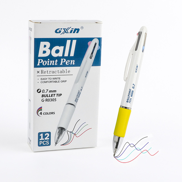 Gxin G-R0305 bullet tip all yellow quickly switch colors Ball Point Pen Retractable Design Ballpoint pen with comfortable grip