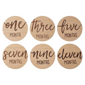 Cartes d'étape mensuelles rondes en bois personnalisées pour nouveau-né de vente chaude pour l'annonce de bébé, le signe de <span class=keywords><strong>naissance</strong></span> et les accessoires photo - Product Image 3