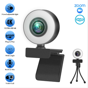 Webcam USB 4K2K con Sensore CMOS da 5 Megapixel, Luce di Ricarica e Funzione di Abbellimento del Viso - Product Image 2