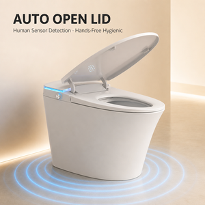 Inodoro Inteligente de Lujo en Forma de V, Inodoro de Cerámica, Inodoro Inteligente Alargado de Instalación en el Suelo para Baños de Alta Gama - Product Image 1