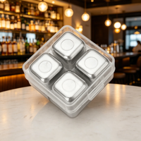 Coffret Cadeau Pierres à Whisky en Acier Inoxydable – Glaçons Réutilisables pour Refroidissement Intense – Pierres Métalliques Réfrigérantes