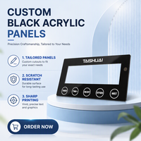 Panneau de couverture en acrylique PMMA haute brillance anti-rayures découpé sur mesure par CNC pour équipement électronique, panneau de commande tactile avec revêtement dur 4H