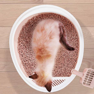 Meilleures ventes de fournitures pour animaux de compagnie Grand bac à litière pour chat PP de luxe semi-fermé Toilette pour chat facile à nettoyer avec pelle à litière pour chat - Product Image 2
