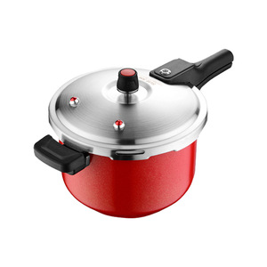 Casserole à pression en acier inoxydable pour la maison, 5 L, revêtement antiadhésif, base multicouche, poignée en silicone, compatible gaz et induction - Product Image 1