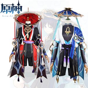 Disfraz de Cosplay de Genshin Impact, Wanderer, <span class=keywords><strong>Kunikuzushi</strong></span>, Uniforme, Peluca, Disfraces de Anime para Halloween, Mujeres, Juego, Fatui, Scaramouche, Balladeer - Product Image 1