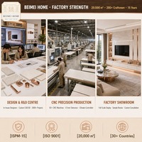 Meuble TV en bois massif blanc sur mesure de luxe avec finition or rose et éclairage LED pour salon